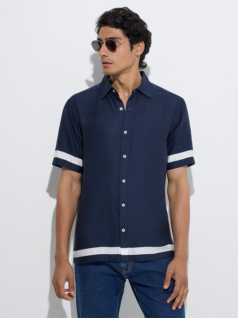 Ascot Navy Relaxed-Fit Shirt