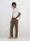 Ascot White Knit-Textured Relaxed-Fit Cotton Blend T-Shirt