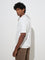 Ascot White Knit-Textured Relaxed-Fit Cotton Blend T-Shirt