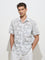 WES Casuals Grey Abstract Design Relaxed-Fit Cotton Shirt