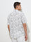 WES Casuals Grey Abstract Design Relaxed-Fit Cotton Shirt