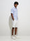 WES Casuals Blue Shell Pattern Relaxed-Fit Cotton Shirt
