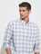 WES Casuals Sage Checks Printed Relaxed-Fit Cotton Shirt
