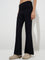 Superstar Black High-Rise Cotton-Blend Pants