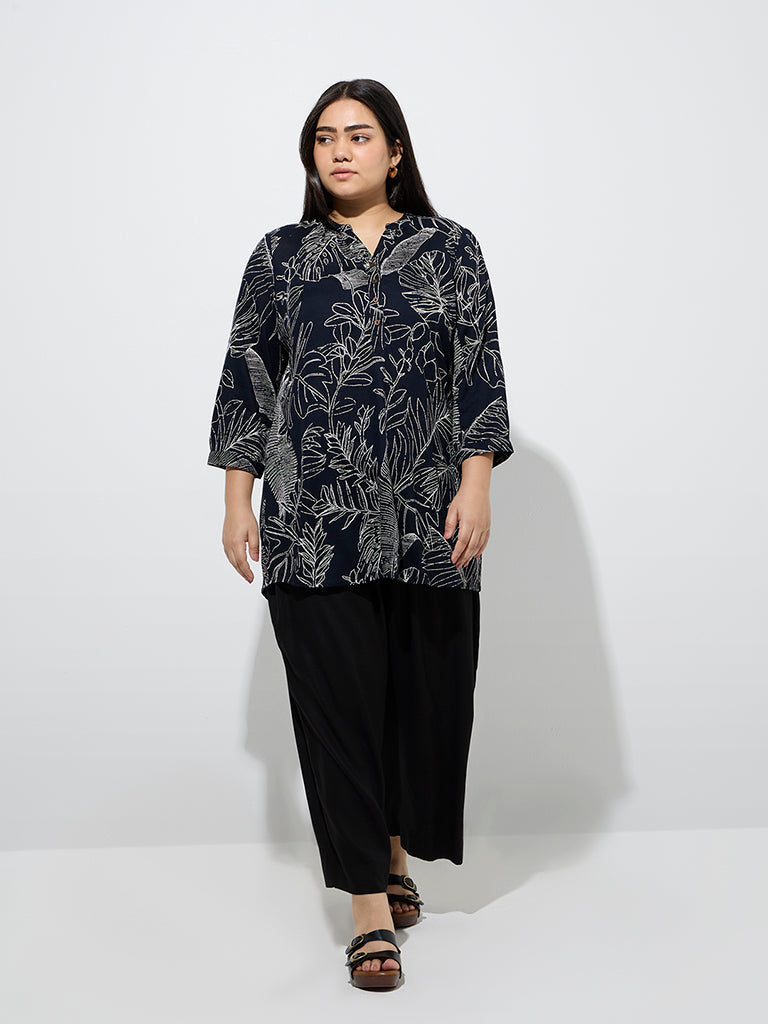 Diza Black Solid Ethnic Pants
