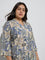 Diza Beige Botanical-Inspired A-Line Kurta