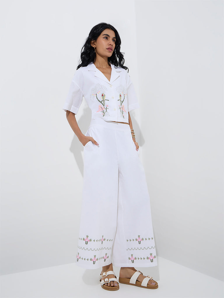 Bombay Paisley Ivory Nature-Inspired Cotton-Blend Shirt