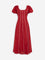 Bombay Paisley Red Embroidered Cotton-Blend A-Line Dress