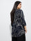 Diza Black Foliage Printed Tunic