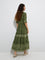 Bombay Paisley Olive Floral Cotton Tiered Dress with Jacket