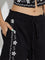 Bombay Paisley Black Floral Embroidered Cotton Shorts
