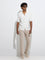 Ascot Ivory Knit-Textured Relaxed-Fit Cotton-Blend Shirt