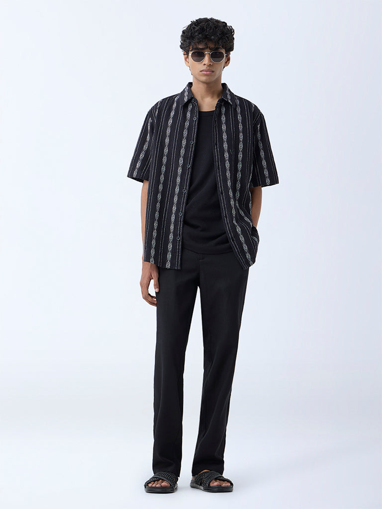 ETA Black Relaxed-Fit Mid-Rise Chinos