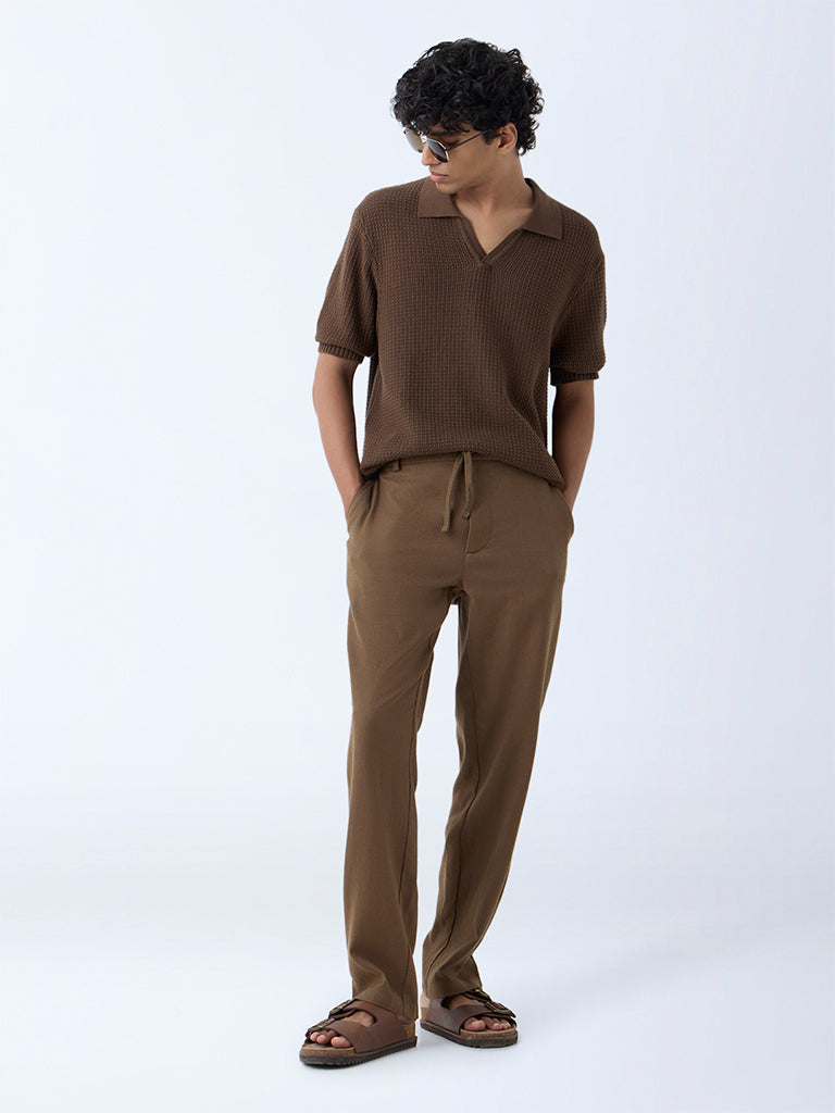 ETA Olive Relaxed-Fit Mid-Rise Cotton-Blend Chinos