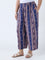 Diza Indigo Stripe Pattern Ethnic Pants
