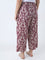 Diza Mauve Ikat Pattern Ethnic Pants