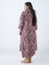 Diza Mauve Ikat Detailed A-Line Kurta