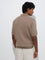 Ascot Taupe Relaxed-Fit Cotton-Blend Quarter-Zip Polo T-Shirt