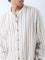 ETA Off-White Stripe Design Relaxed-Fit Cotton-Blend Shirt
