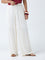 Bombay Paisley White Crinkle-Textured Pants