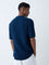 ETA Indigo Knit-Textured Relaxed-Fit Cotton Polo T-Shirt