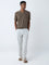 ETA Brown Knit-Textured Relaxed-Fit Cotton Polo T-Shirt