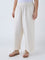Diza Off-White Solid Ethnic Pants