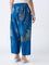 Diza Blue Botanical Design Ethnic Pants