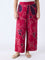 Diza Red Bandhani Print Pants