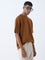 ETA Brown Self-Textured Relaxed-Fit Cotton-Blend T-Shirt