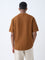 ETA Brown Self-Textured Relaxed-Fit Cotton-Blend T-Shirt
