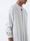 ETA Off-White Stripe Embroidered Relaxed-Fit Cotton Shirt