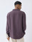 ETA Purple Crinkle-Textured Relaxed-Fit Cotton Shirt