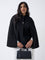 Gia Black Solid Cape