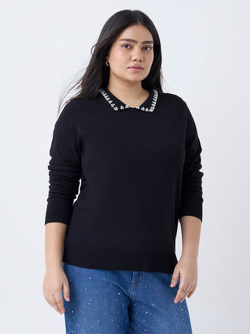 Gia Black Pearlescent Top