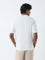 Ascot White Textured Relaxed-Fit Cotton-Blend Polo T-Shirt