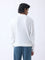 Ascot White Cable-Knit Relaxed-Fit Sweater