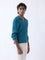 Ascot Teal Cable-Knit Relaxed-Fit Sweater