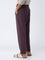 ETA Dark Purple Solid Relaxed Fit Mid-Rise Cotton Chinos