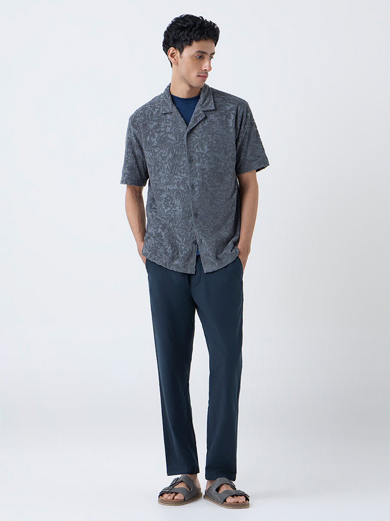 ETA Teal Relaxed-Fit Mid-Rise Cotton Chinos