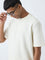 ETA Off-White Self-Textured Relaxed-Fit Cotton-Blend T-Shirt