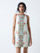 Bombay Paisley Off-White Floral Design Cotton Shift Dress