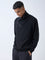 ETA Black Knit-Textured Relaxed-Fit Sweater
