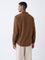 ETA Brown Self-Patterned Relaxed-Fit Cotton-Blend Shirt