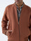 Ascot Rust Solid Relaxed-Fit Suede Jacket