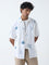 Ascot White Floral Design Relaxed-Fit Shirt