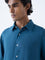 Ascot Teal Solid Relaxed-Fit Linen Shirt