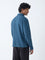 Ascot Teal Solid Relaxed-Fit Suede Jacket