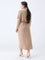Gia Beige Knot-Detailed Straight Dress