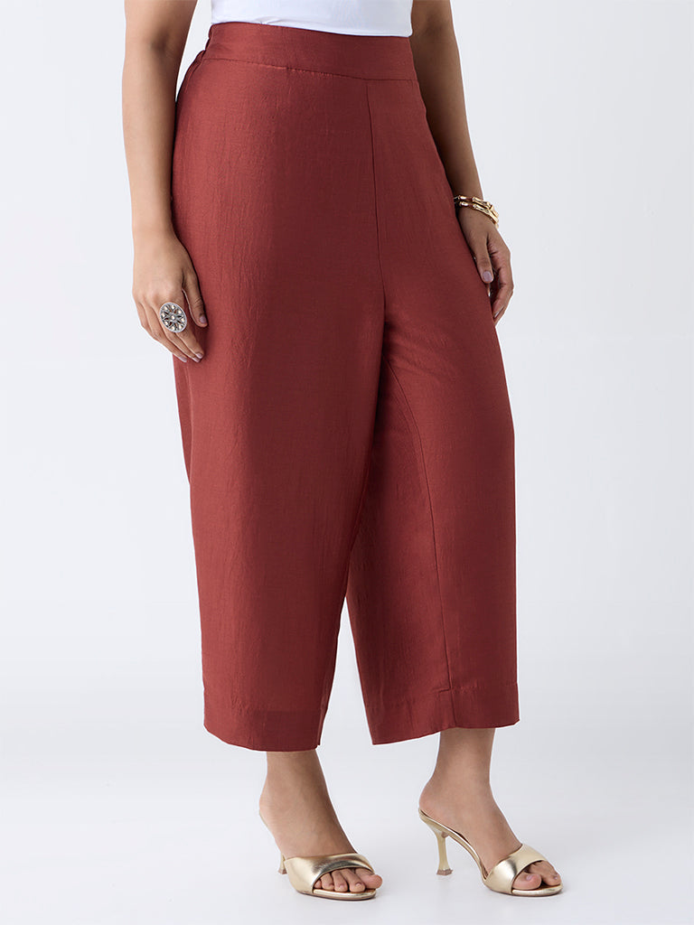Diza Rust Solid Pants